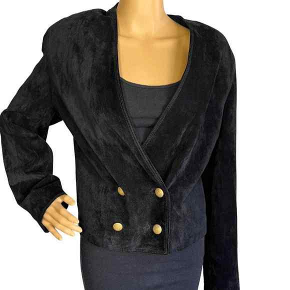 Vintage 90s Lord & Taylor Black Leather Jacket - Picture 1 of 4